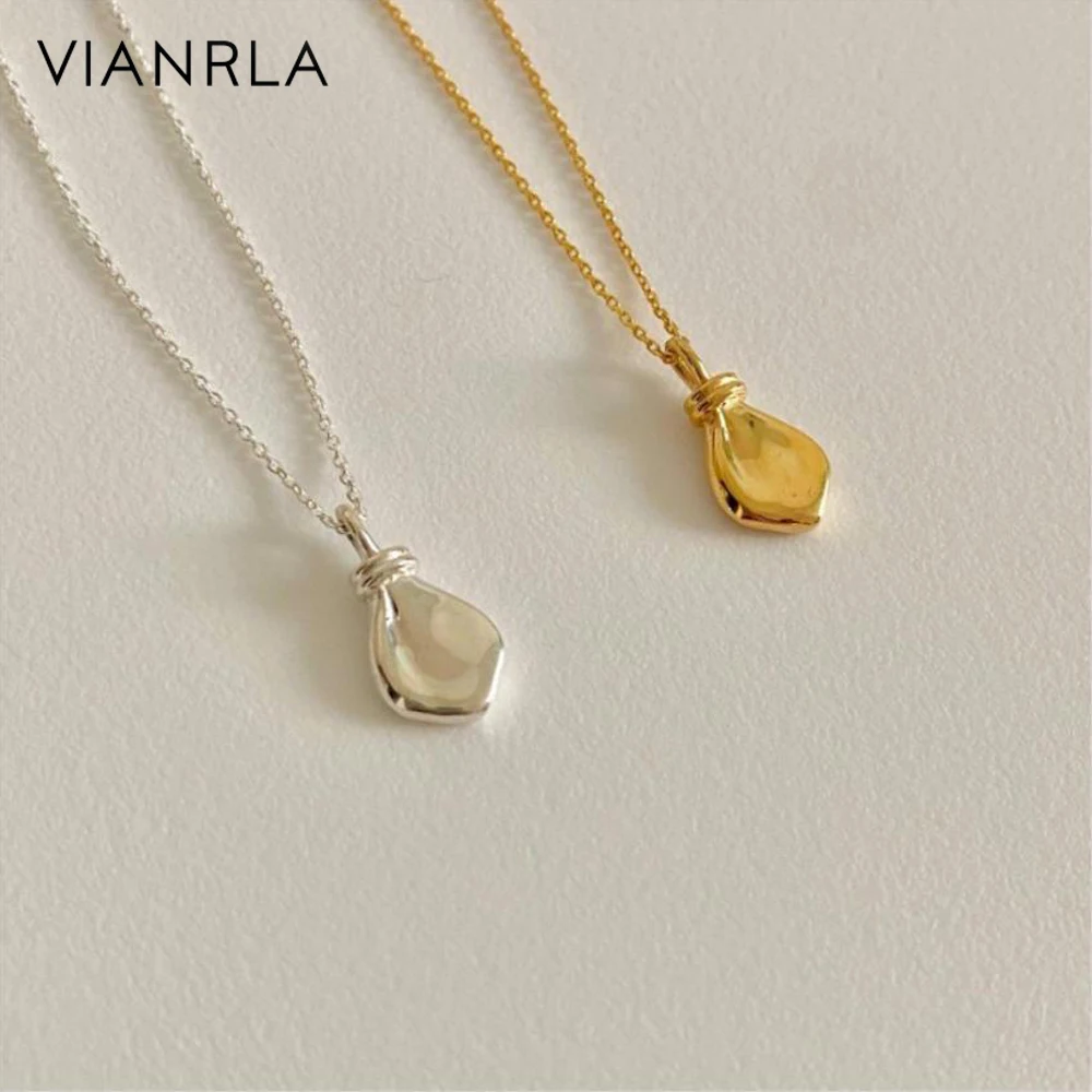 

VIANRLA 925 Sterling Necklace 18K Gold Pendant Silver Chain Minimalism Style Support Customization