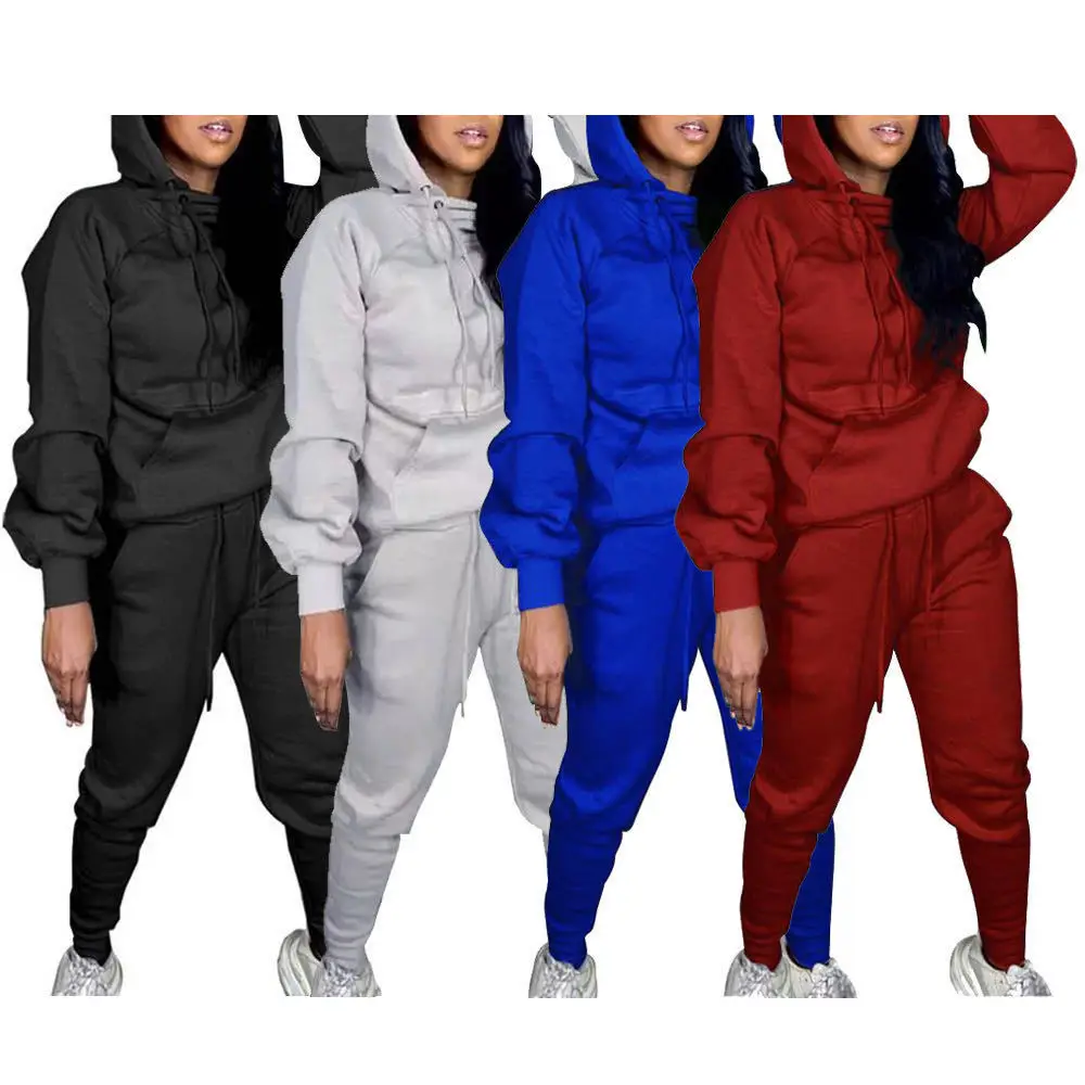 

MT161-028 European and American fashion solid color sweatshirt plus size sports suit