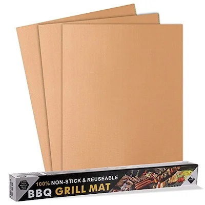 

Reusable Non Stick Outdoor PTFE Oven Liner BBQ Grill Mat set, Black,blue,gold,copper