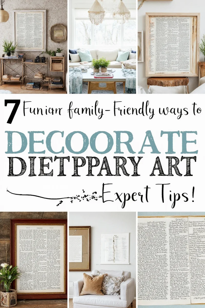 Cozy family room with dictionary art accents