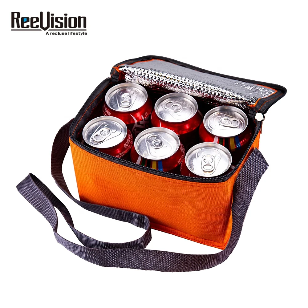 

6 cans Ice Cooler Bag insulated thermal bag food delivery picnic camping cooler Lunch bag, Customized color