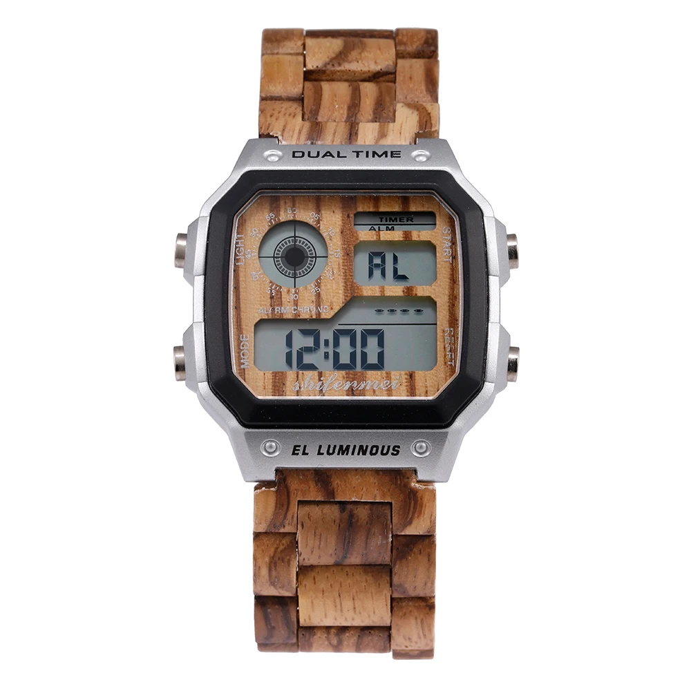 

shifenmei s5552 sport men watch luxury wrist wood band watches, 4 colors