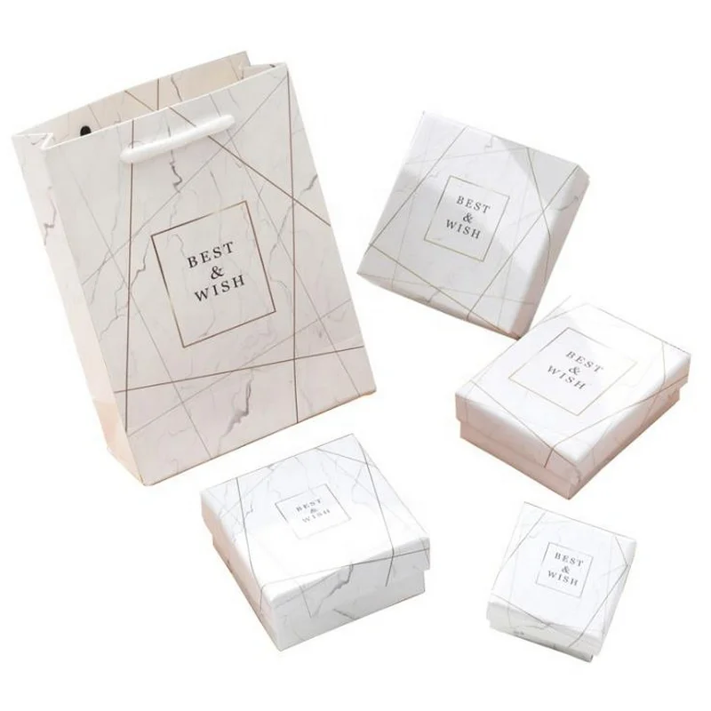 

Wholesale Small Jewelry Box Jewelry Packaging Box with Logo Jewelry Paper Box With Marble