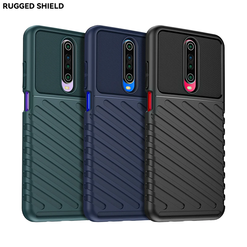 

2021 Amazon Hot Selling Rugged Fiber Shield Cover For Xiaomi Poco X3 X2 X4 M3 M4 M2 Pro Shockproof Silicone Soft Back Phone Case, As picture shows
