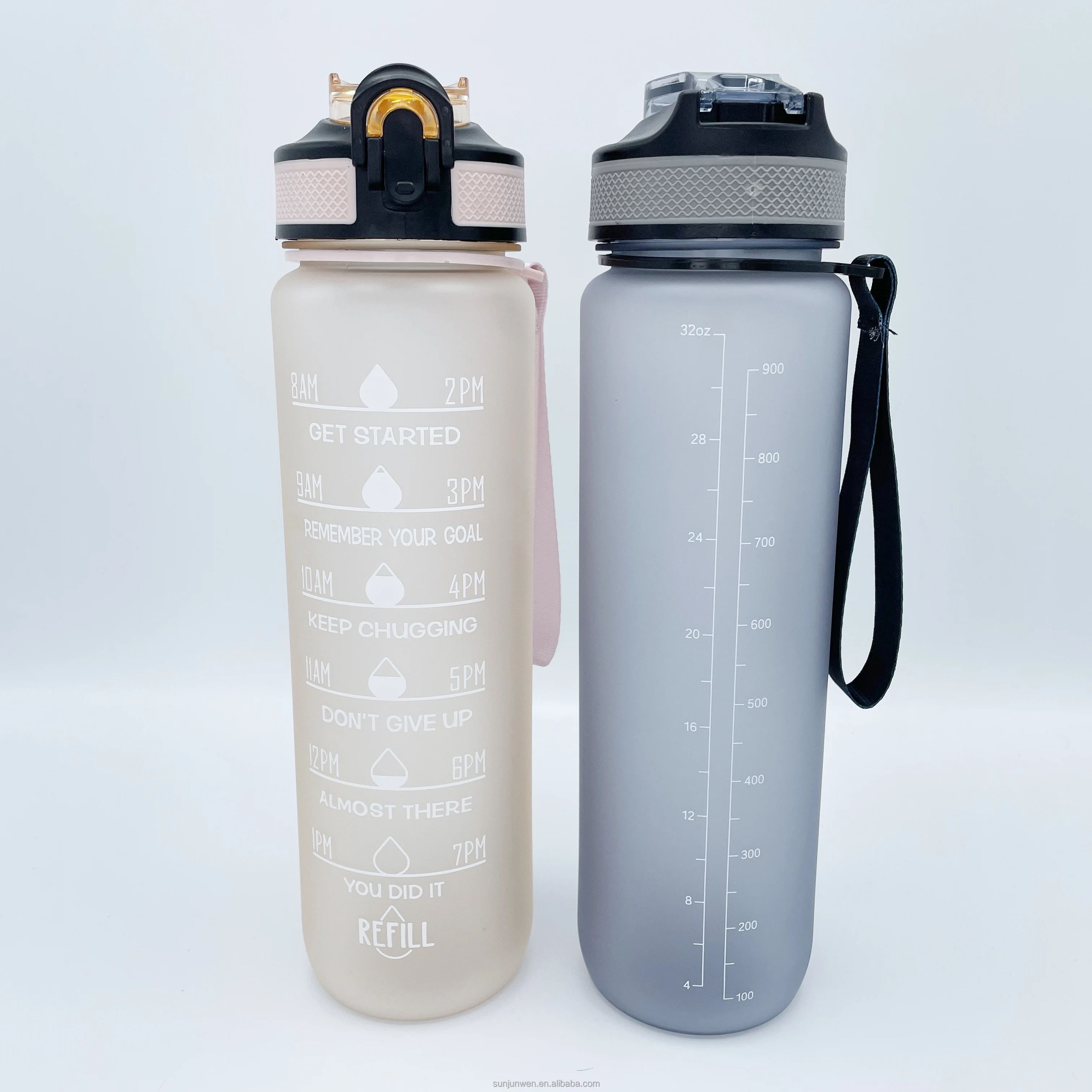 

New Shelves plastic sports water bottle for Fitness Person gym gallon water jug 32oz bottle