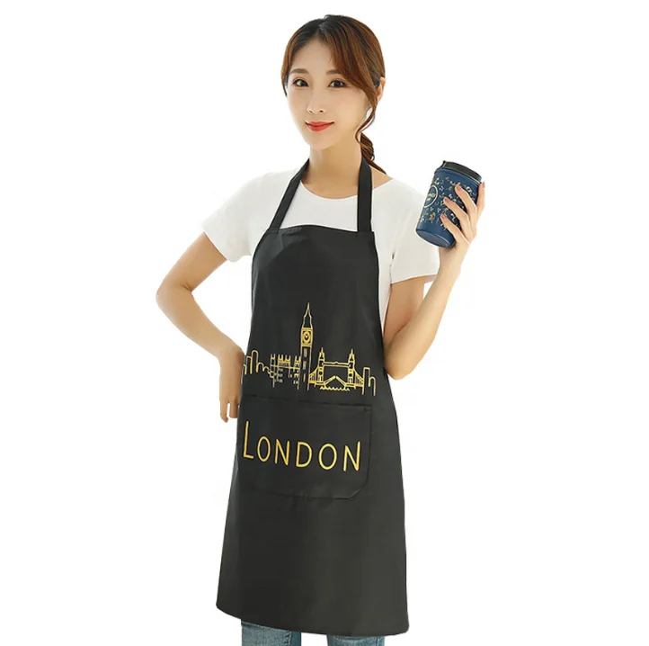 

Adjustable Kitchen Apron Adult Thicken Durable Large Pocket Apron Adult Waterproof Greaseproofness Apron, White/brown/black