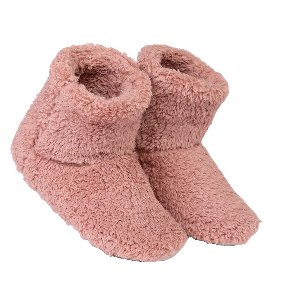 

Fuzzy Winter Boots Coral Fleece Tall Plush Indoor Qute Home Keep Warm Home Ankle Boots