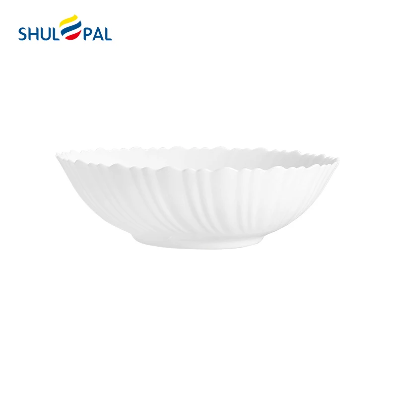 

White Porcelain Dinnerware Candy Snack Restaurant Bowl 7" White Opal Design Salad Bowl