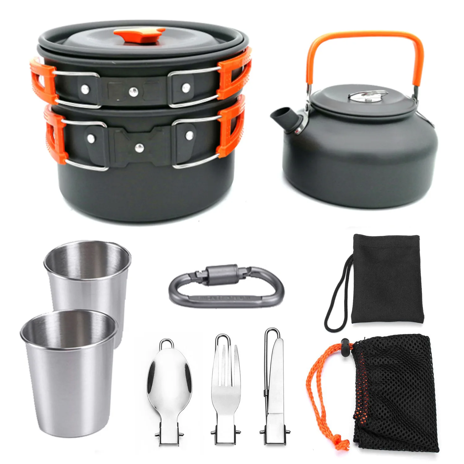 

Aluminum Alloy Camping Cookware Set,stainless Steel Utensils Outdoor Cooking equipment,camping cookware Teapot Kettle