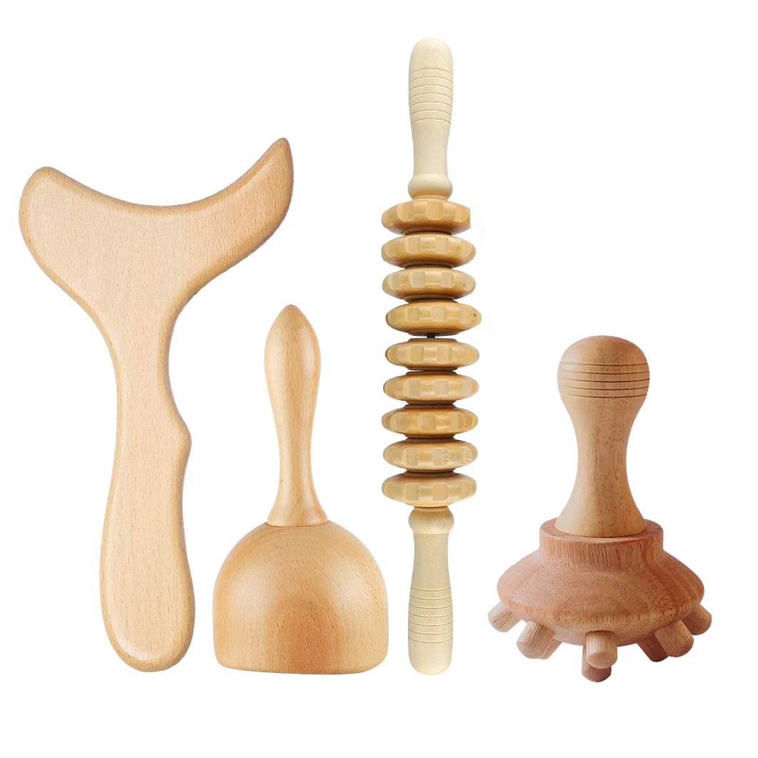 

Scalp Massager Wood Body Sculpting Training Roller Massage Belt Wood Pain Relief Wooden Therapy Massage Tools for cellulite