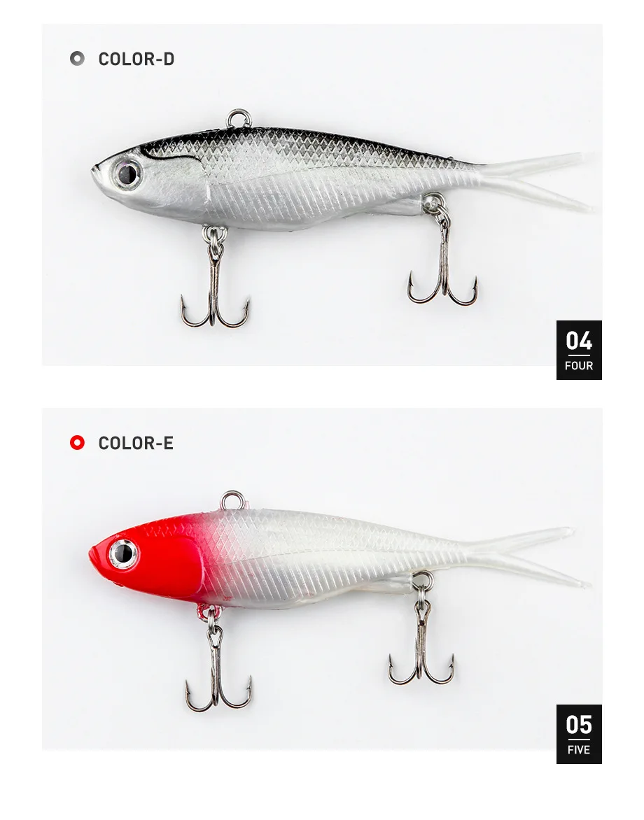 20 Colors In Stock Hard Wired Cheap Soft Lure Pvc Soft Vibes Shads