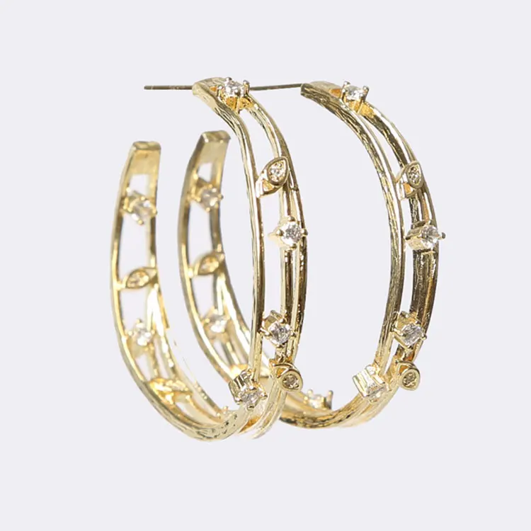 

XuQian New Fashion Fall Earrings Big Bling Round Hoop Earrings for Women