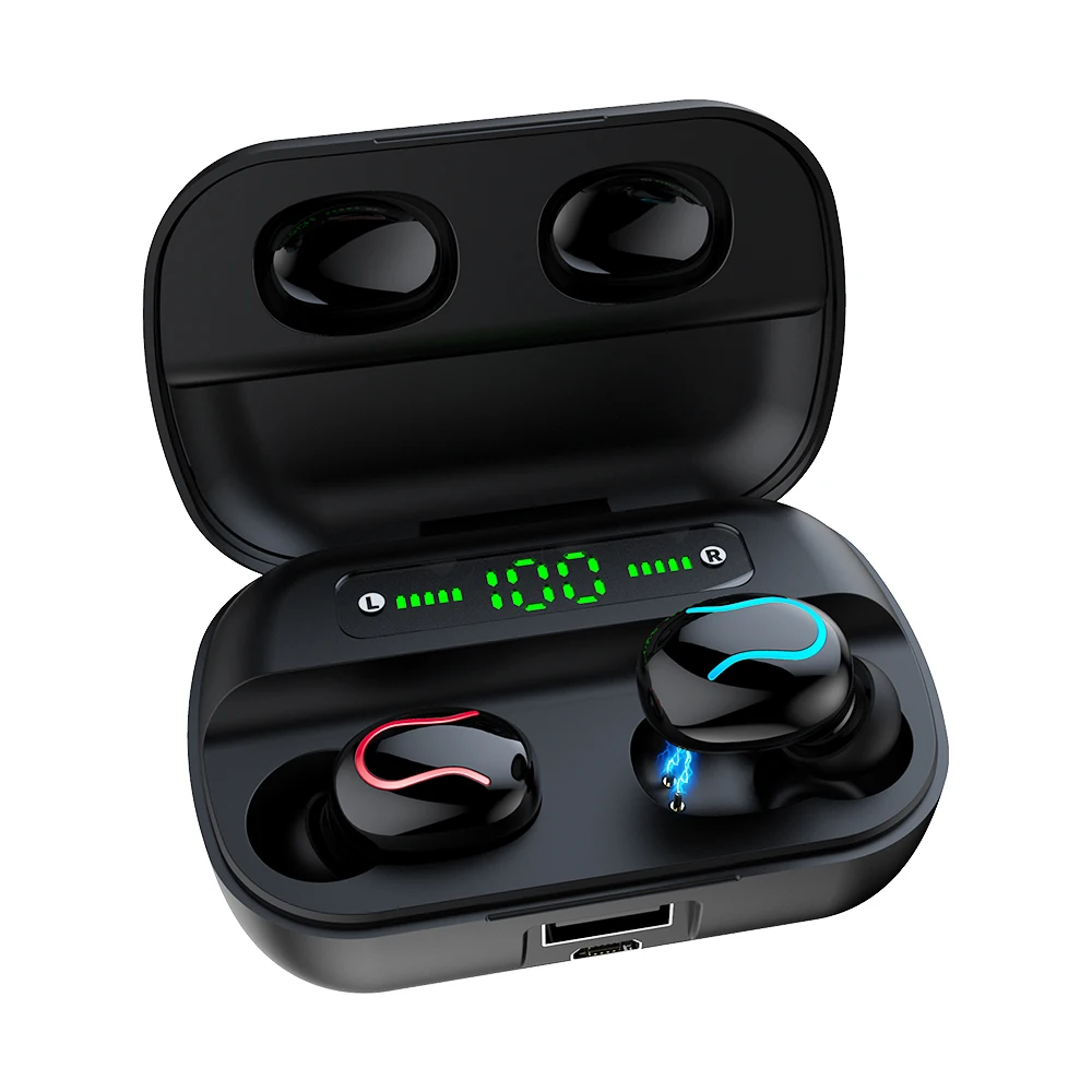 

Earbuds case black earpods tws bt5.0 mini wireless charging earphone earpoding airbuds