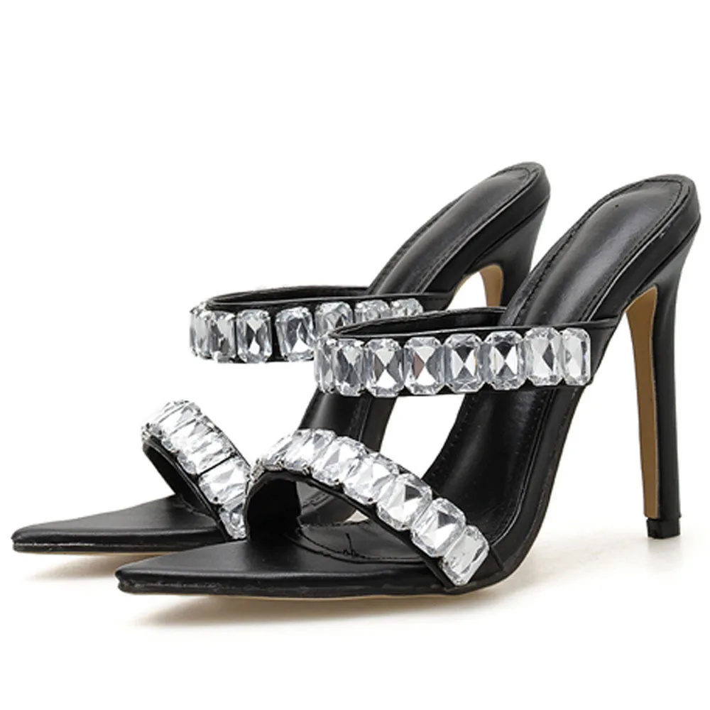 

Sandals Women High Heel Rhinestones Simple Sandals Heeled Sandals