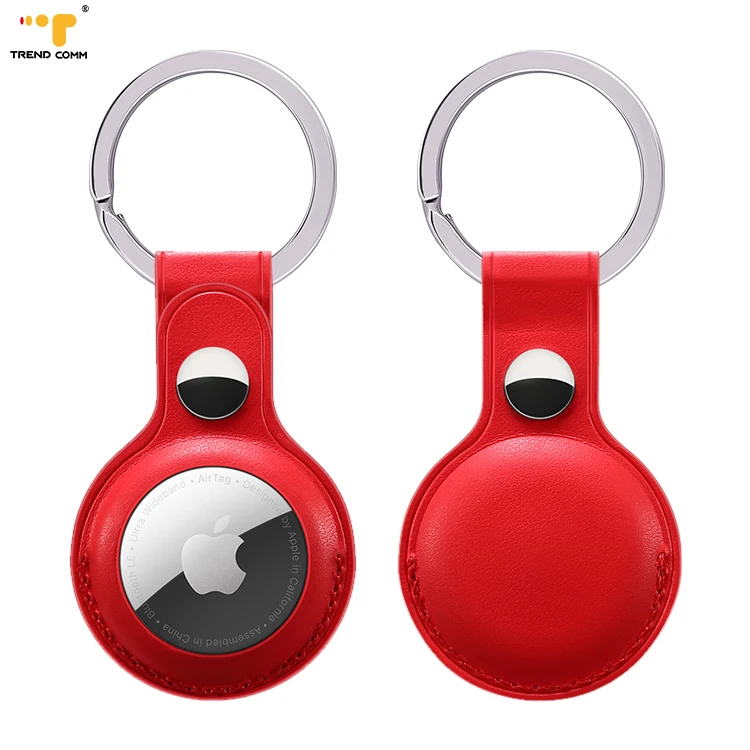 

Luxury Leather Airtags Protected Cover Custom Key Chain Air Tag Cases For Apple Cover Airtag, 10 colors
