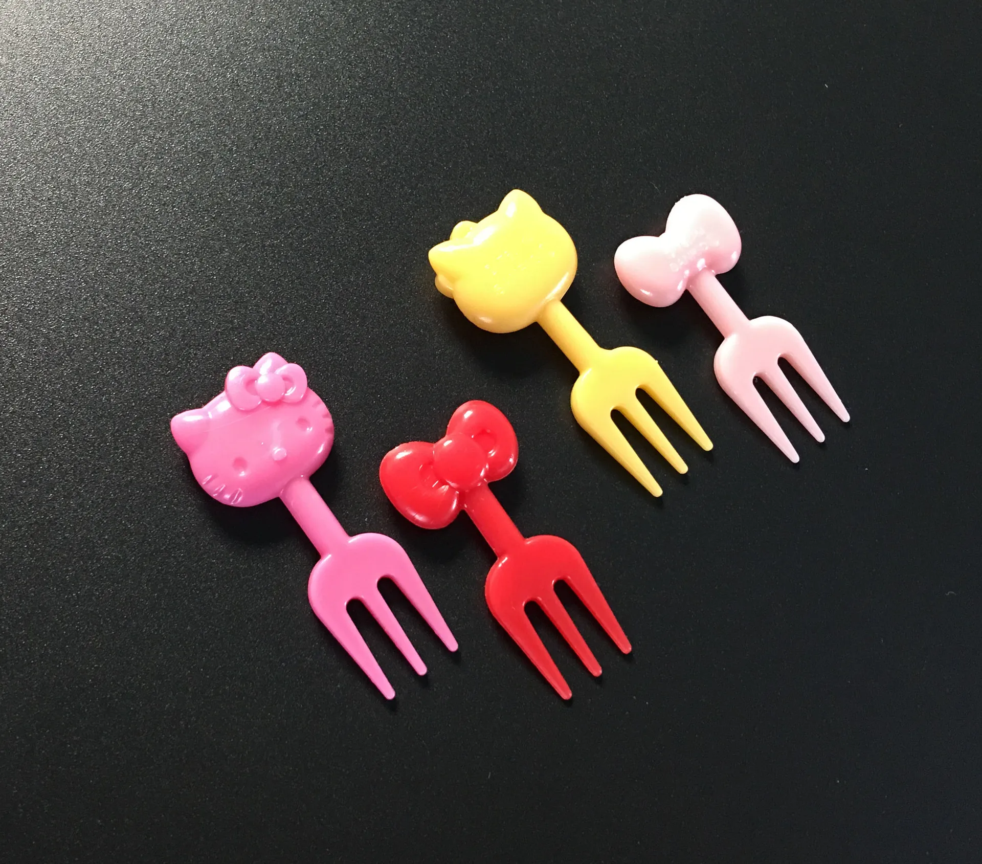 

Various Shape Animal Fruit Picking Tools Mini Plastic Food Cake Fork 10pack Bento Picks, Colorful