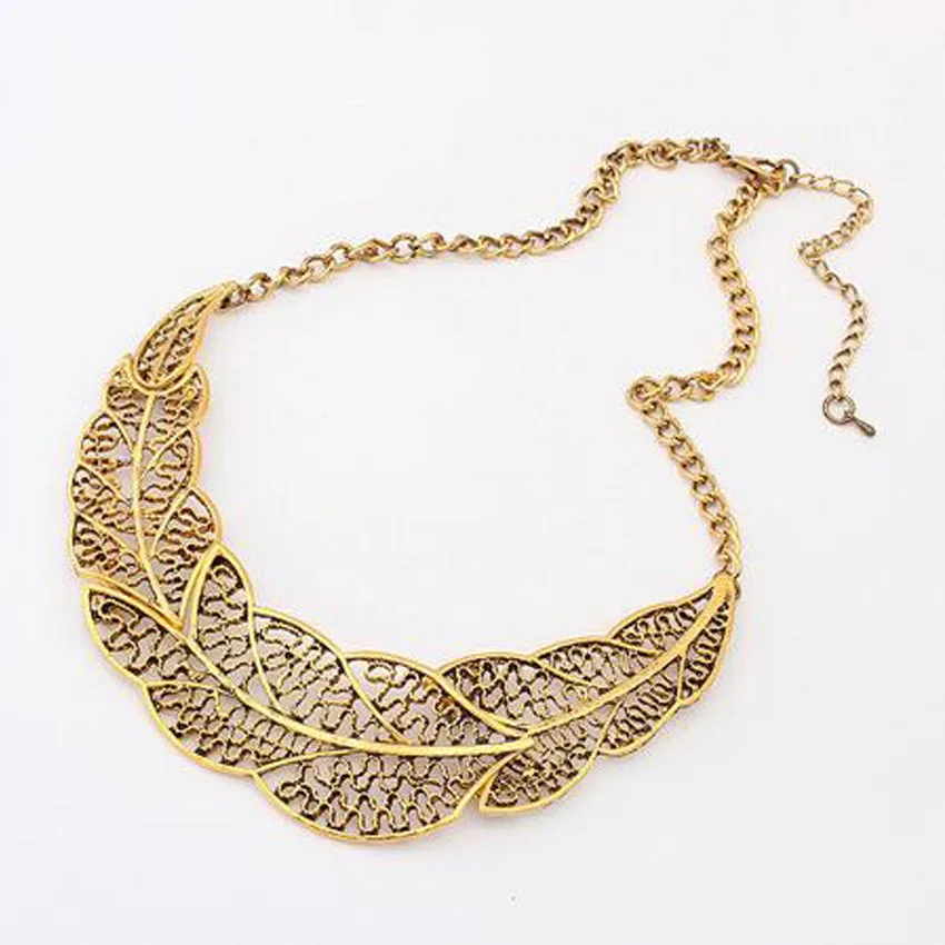 

Ethnic wind wholesale retro fashion hollow - out leaves necklace