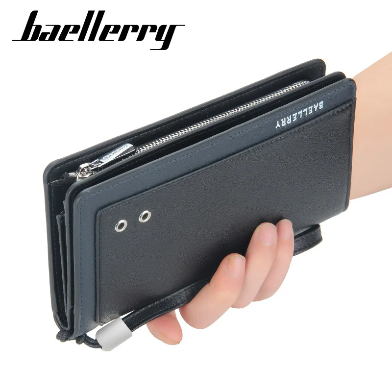 

Baellerry newest men long wallet High-capacity man retro style high quality hand bags zipper wallet