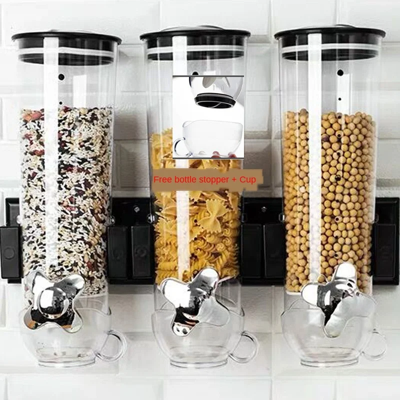 

Kitchen Transparent Food Storage Container With Lids Sealing Pot Cereal Grain Bean Rice Sealed Plastic Milk Powder Jar, White