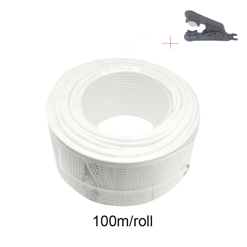

1/4" Inch 6.35mm OD PE Hose Tubing White Flexible Pipe Tube For Reverse Osmosis Aquarium Filter System With Tube Cutter, Black white beige