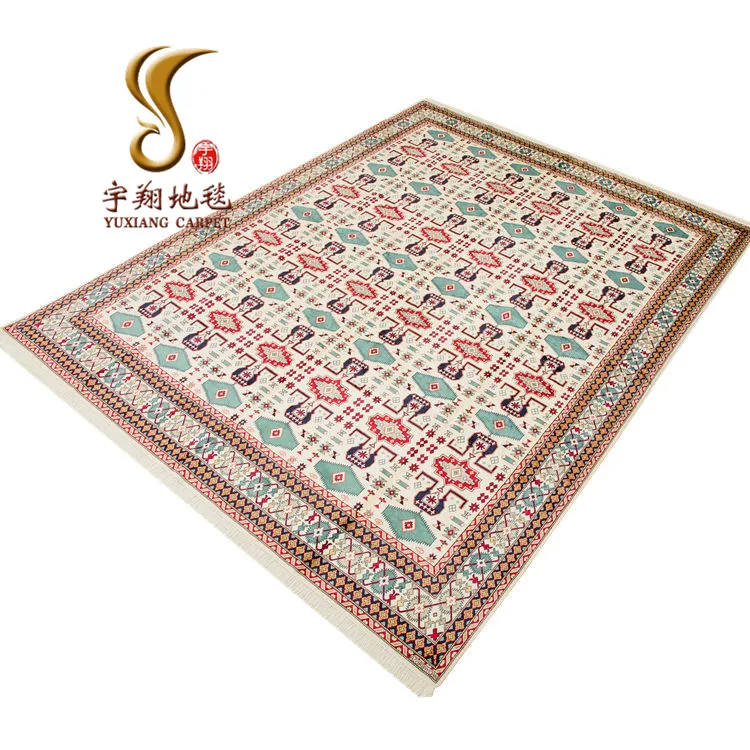 

Yuxiang Custom 10x13 ft Light Color Azerbaijan Geometric Design Handmade Silk Carpet Rugs for Sale