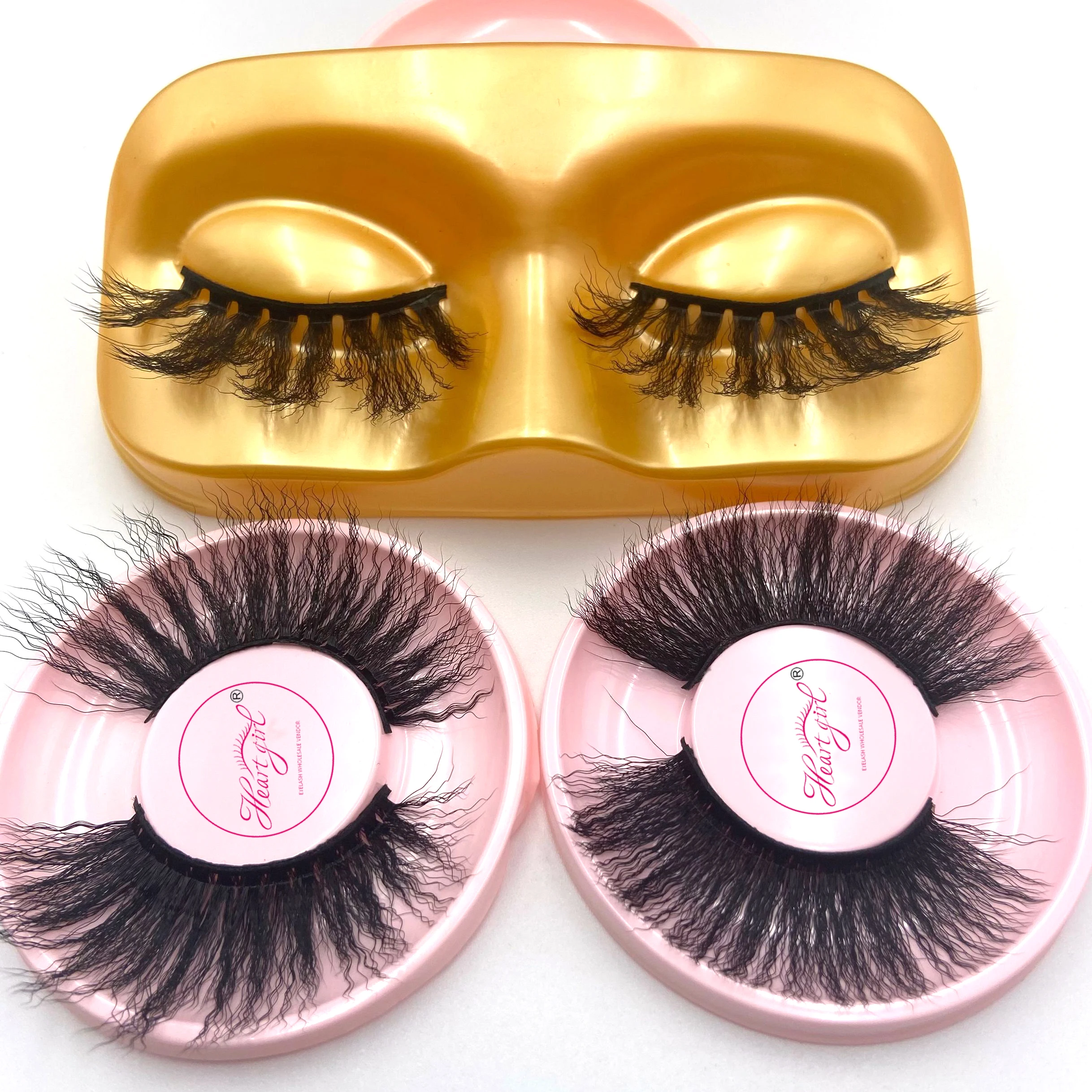 

Wholesale Wave Curl 25mm False Mink Eyelash New Design Customized Lash Packaging Boxes 3d Mink lashes