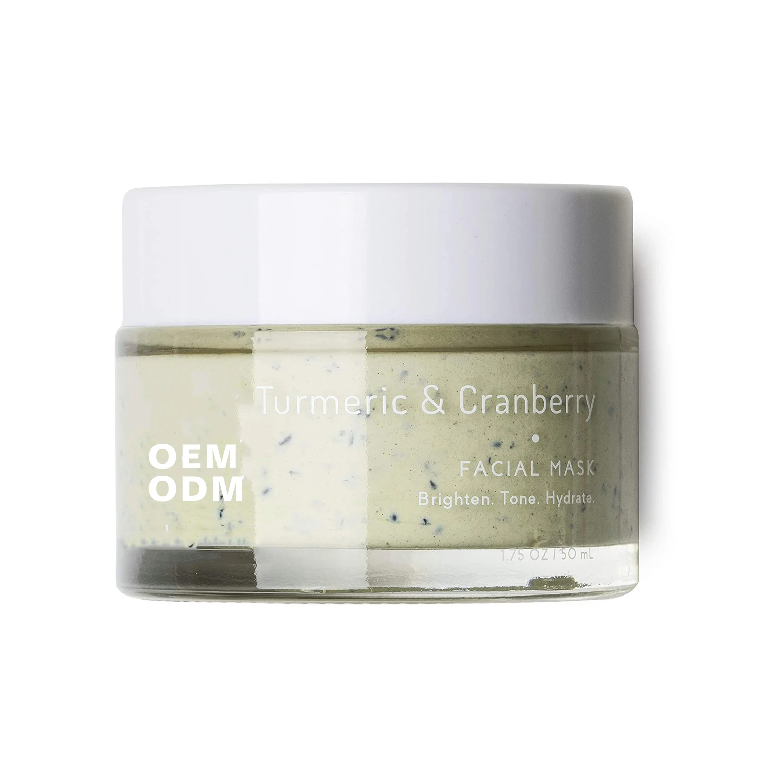 

Oemobmodm Private Label Pore Reducer Brightening Mask Turmeric Cranberry Seed Extract Facial Bentonite Clay Mask, Green