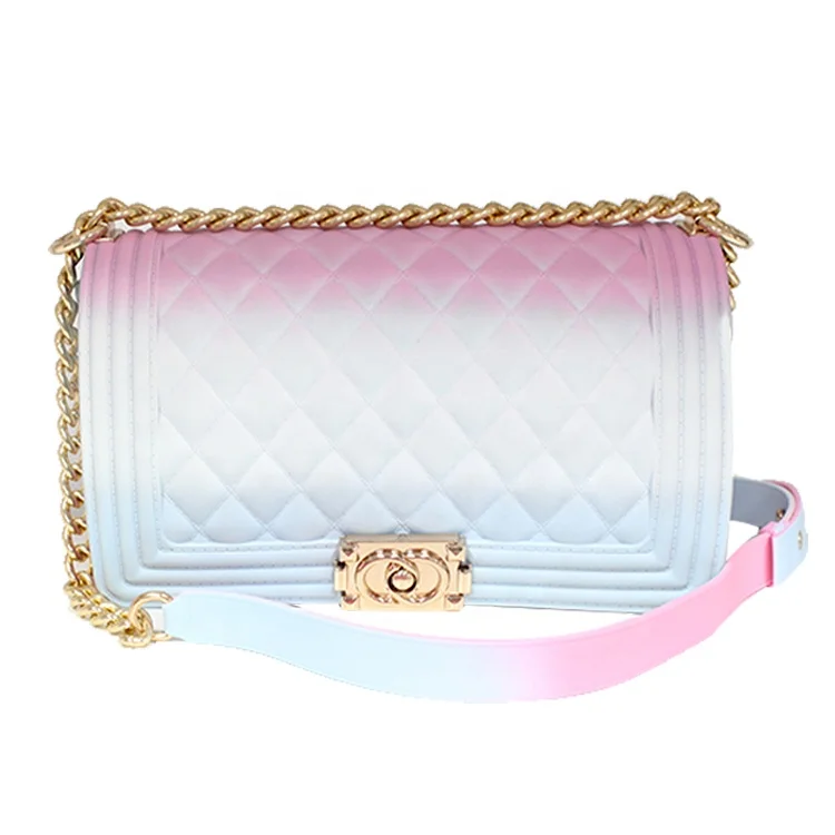 

2020 New Arrivals 15 years Factory Free Sample WOMEN rainbow PVC jelly purse