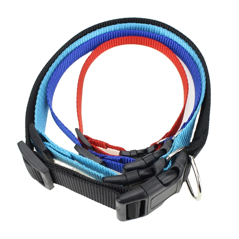 

Lightweight, portable, solid color nylon pet collar Dog collar Cat collar, Blue, red, black