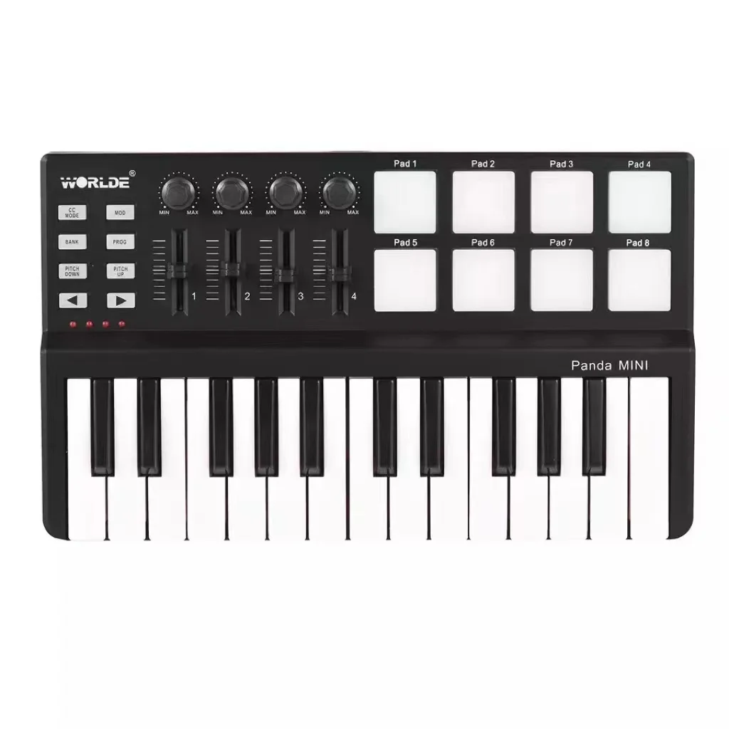 

Worlde Panda mini 25keys midi keyboard controller 25 keys with drum pad digital music audio studio piano for musical instruments