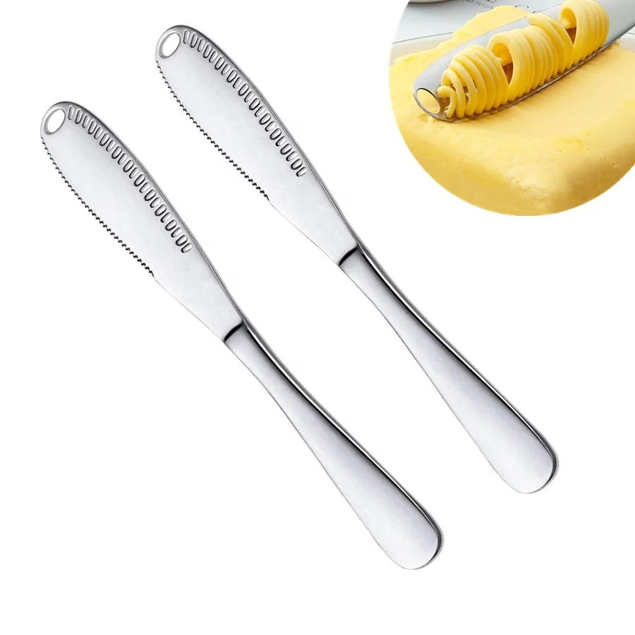 

Cutting & Spreading Butter Cheese Jam Dessert knife Stainless Steel Curler Slicer Butter Spreader