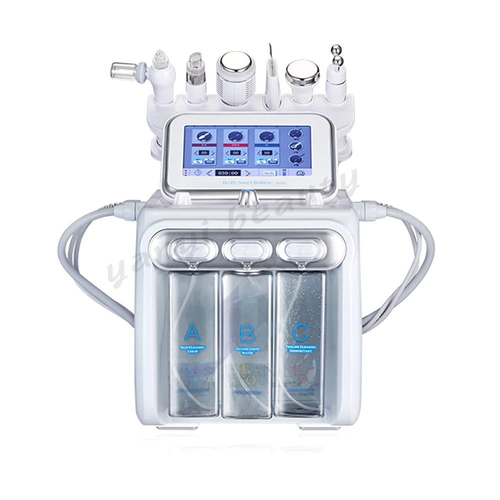 

YanYi multifunction 6 in 1 hydra beauty equipment oxygen facial machine, White