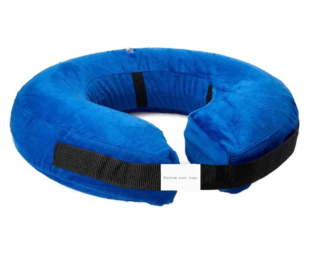 

Soft and Comfortable Donut Safety Protective E-Collar Recovery Inflatable Dog Collar, Blue, gray or customized