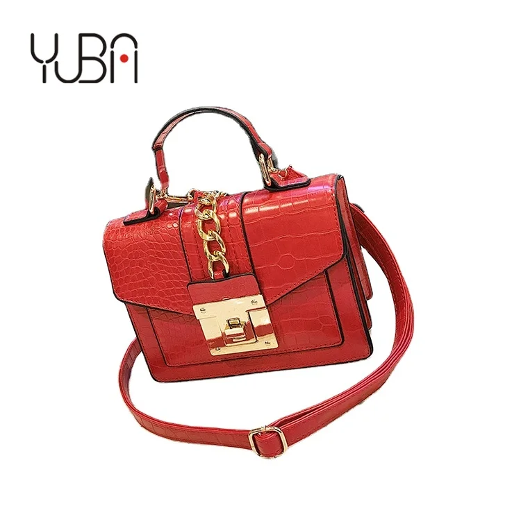 

Women Handbags Chain Shoulder Messenger Bags Elegant Female Small Square Bag Leather Bags, Picture color