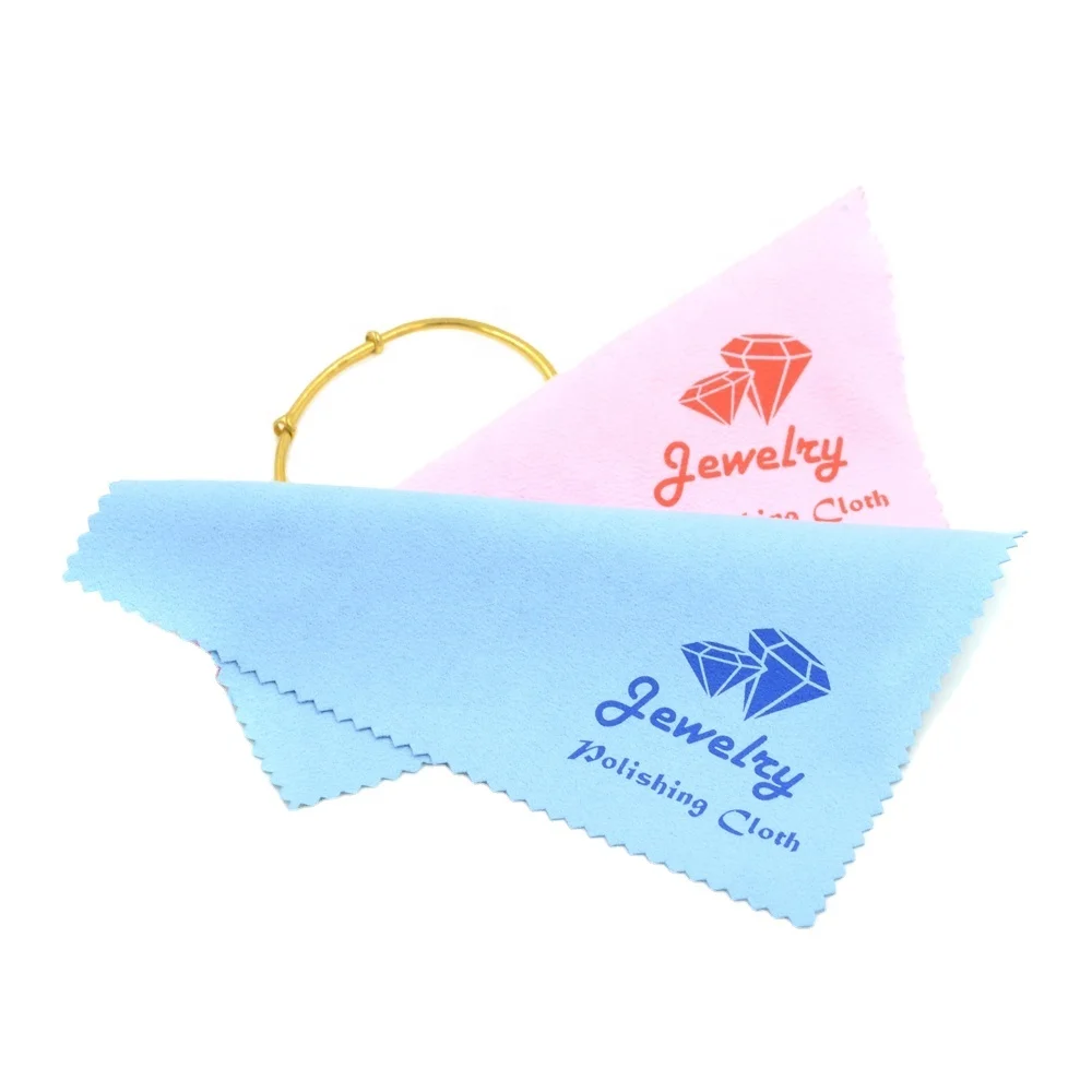 

New Arrival Hot Stamping Germany jewellery cleaning cloth With logo, White with transfer printing logo