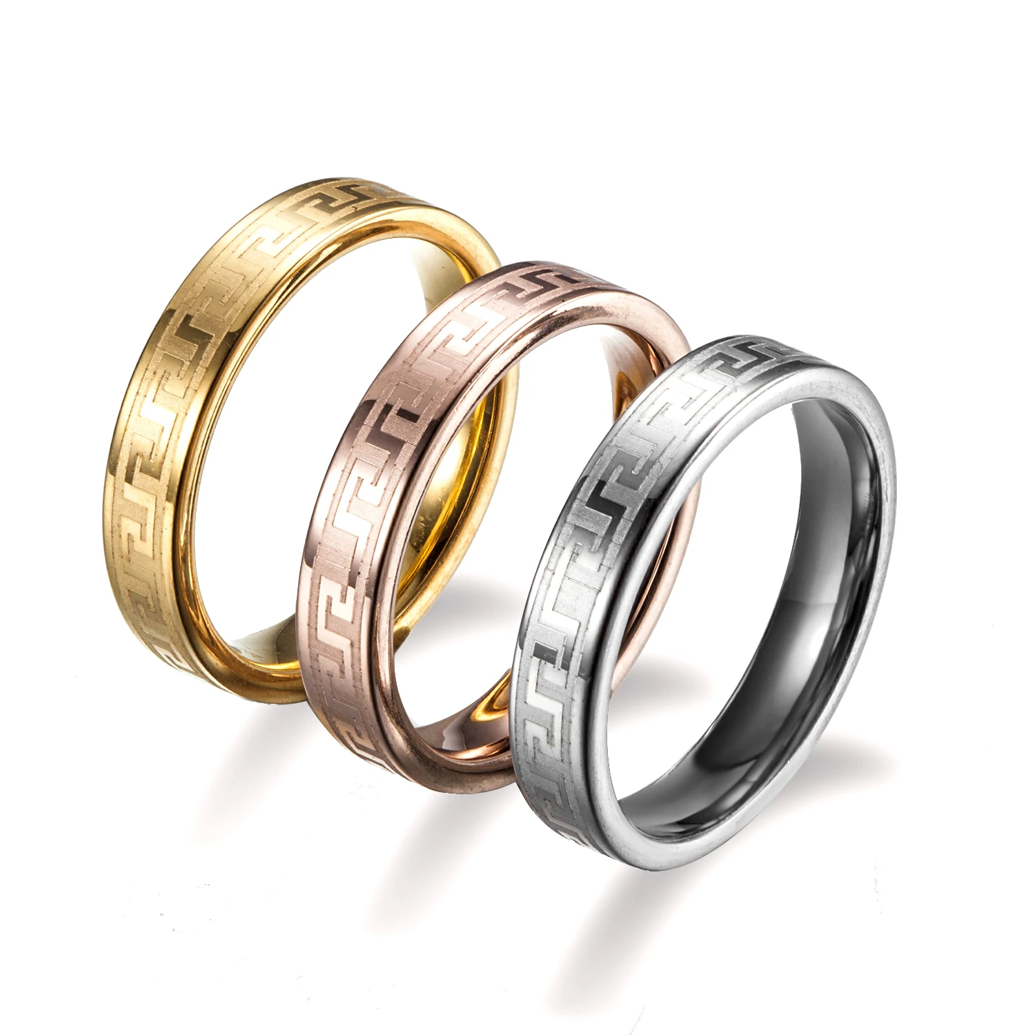 

High quality stainless steel mixed color gold silver ring for men and women