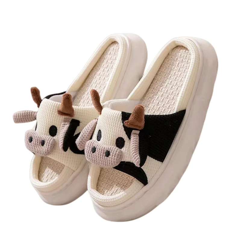 

Wholesale Cows Four Seasons Linen Opening PVC Bottom Summer Sandals and Slippers Linen Slippers