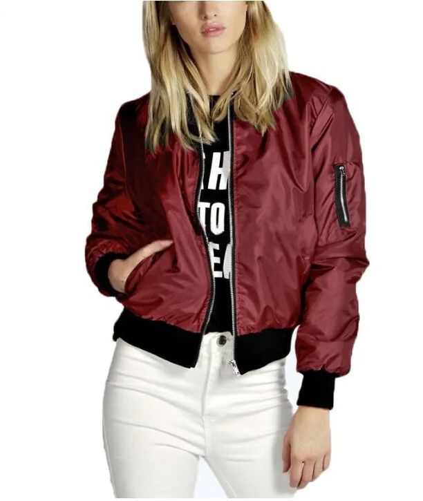 

Spring Autumn Women Lady Thin Jackets Fashion Basic Bomber Jacket Long Sleeve Coat Casual Stand Collar Thin Slim Fit Outerwear, As pictures