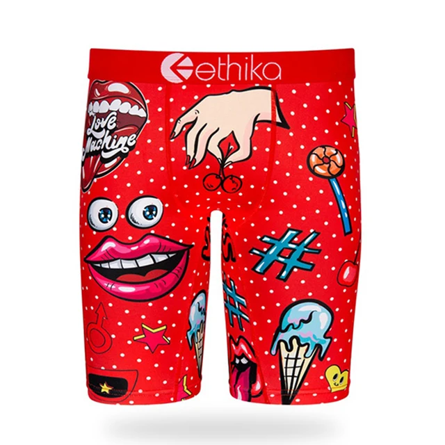 

summer men's briefs & boxers ethika Custom Logo Men's Sports Underwear Breathable Quick Dry Boxer Briefs Lengthen Underwear