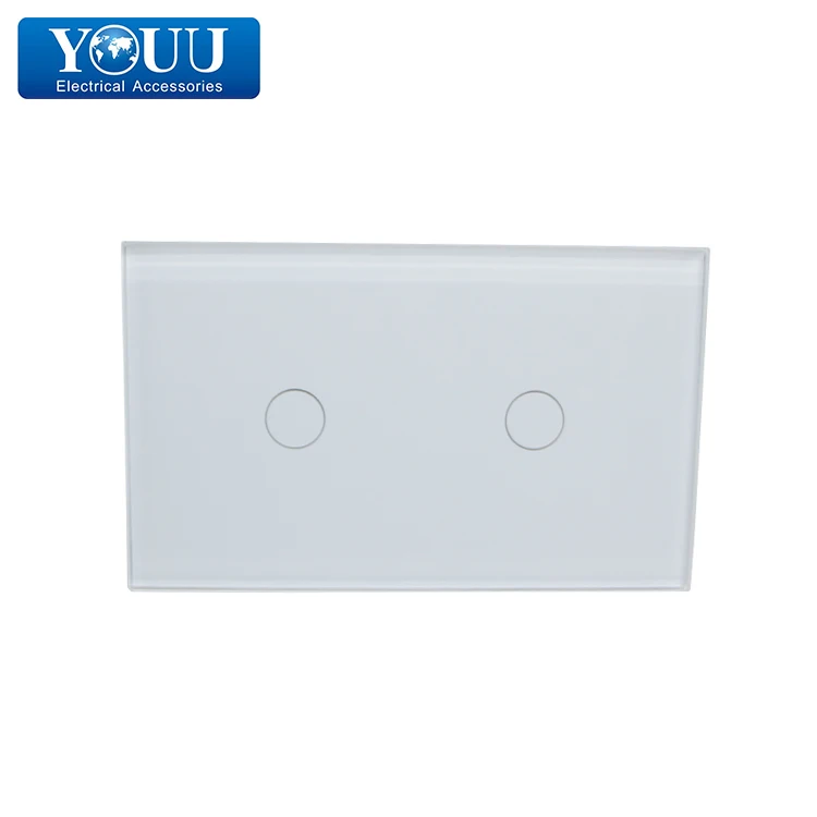 YOUU 2 Gang 2 Way Touch Smart Switch White Crystal Glass Panel Material T8022 - ANKUX.COM