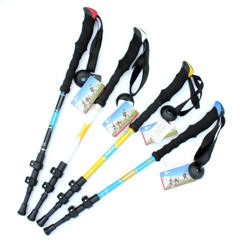 

Outdoor carbon fiber 3-section external lock portable climbing walking stick