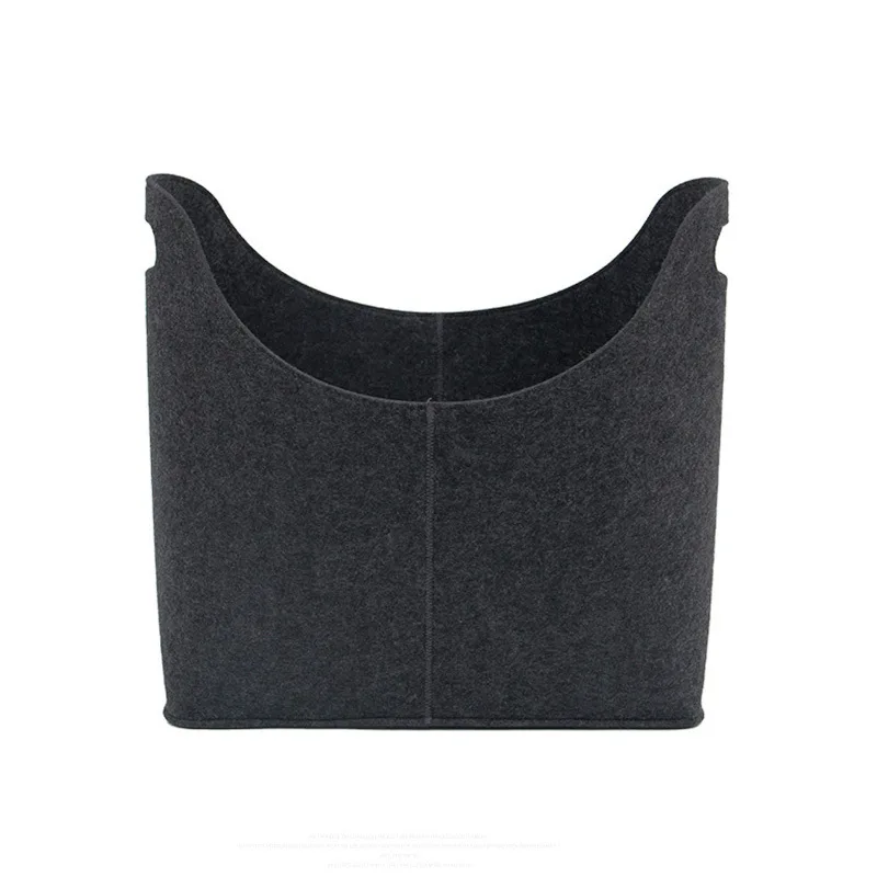 

Multi-function  clothes toy wood felt portable laundry storage bag organizer hamper, Black grey