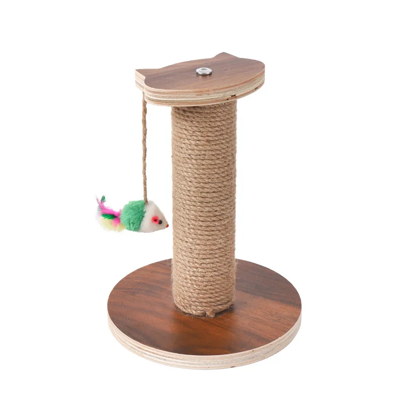 

Multifunction Pet Cat Scratching Post Toy Fun And Fun Small Wooden Cat Climbing Frame Wear-Resistant Cat Interactive Toys, Photo color