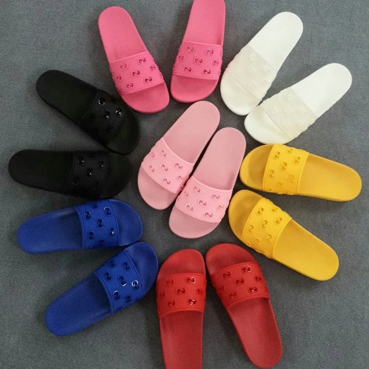 

Free shipping New Famous Brand gg Shoes Flat Slippers Holiday Beach Slides Sandals, As picture show