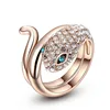 fashion amazon Gold Plated Crystal Diamond Ring Pave Setting crystal gold snake ring
