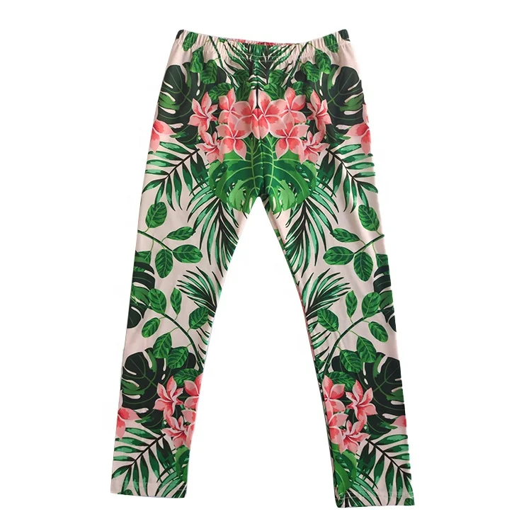 

Welcome to customize digital printing girl leggings Floral Print Soft Comfortable spandex&polyester girls' leggings, Picture