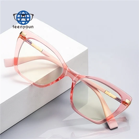 

Teenyoun Eyewear Optical Lens Blue Light Blocking Plain Spectacles Classical Italy Design Cat Eye Glasses For Women