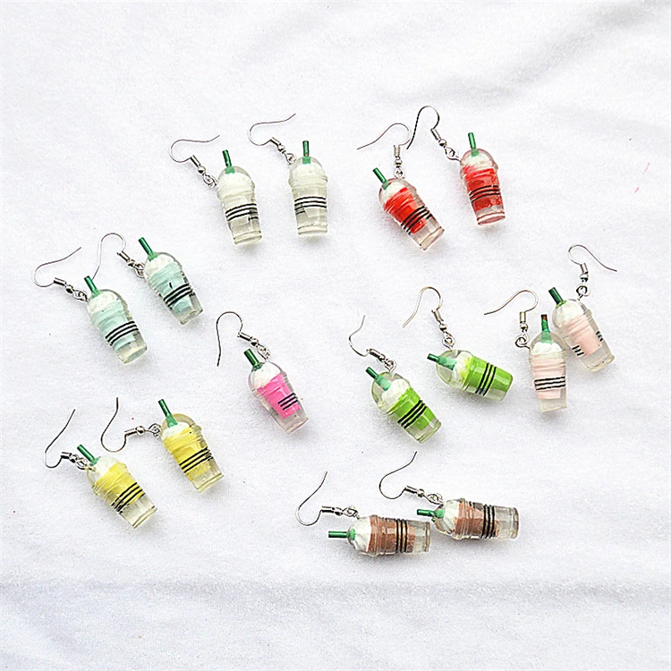 

Creative Simple Tea Ice Cream Earrings S925 Silver Earrings Coffee Cup Earrings for women 2020, As the picture show