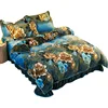 wholesale winter 100% polyester polar flannel fleece floral print warmer soft quilt cover bed sheets bedding set