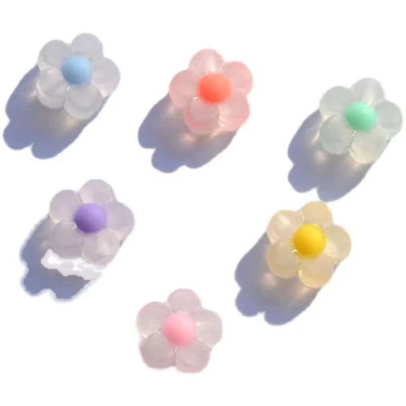 

Wholesale Acrylic Frosted Mixed Color Flower Beads For Kids DIY Jewelry Making Earrings Hair Accessories